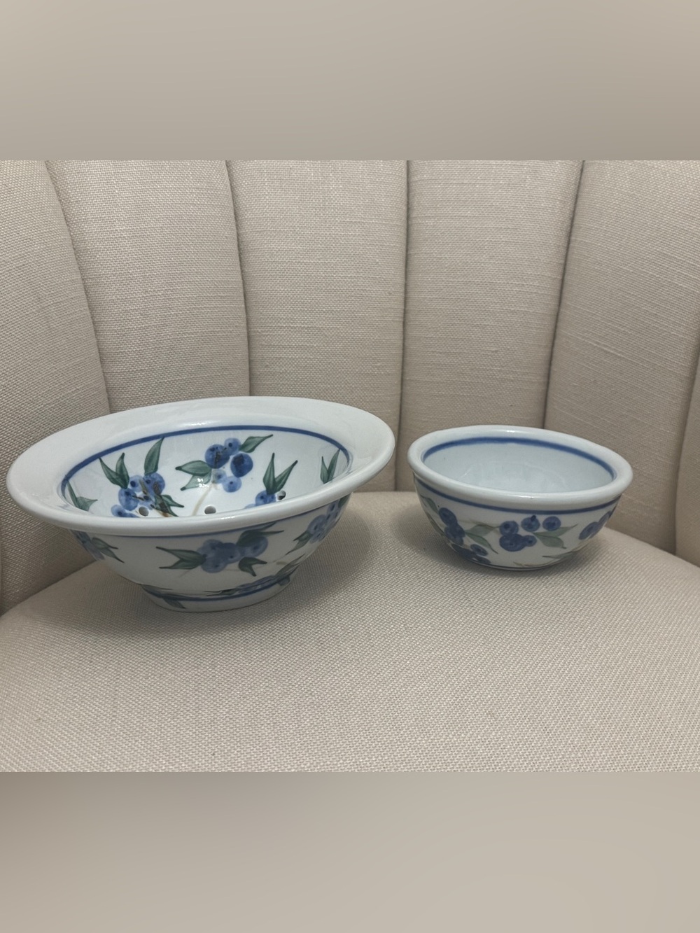 Georgetown Pottery blueberry print bowls